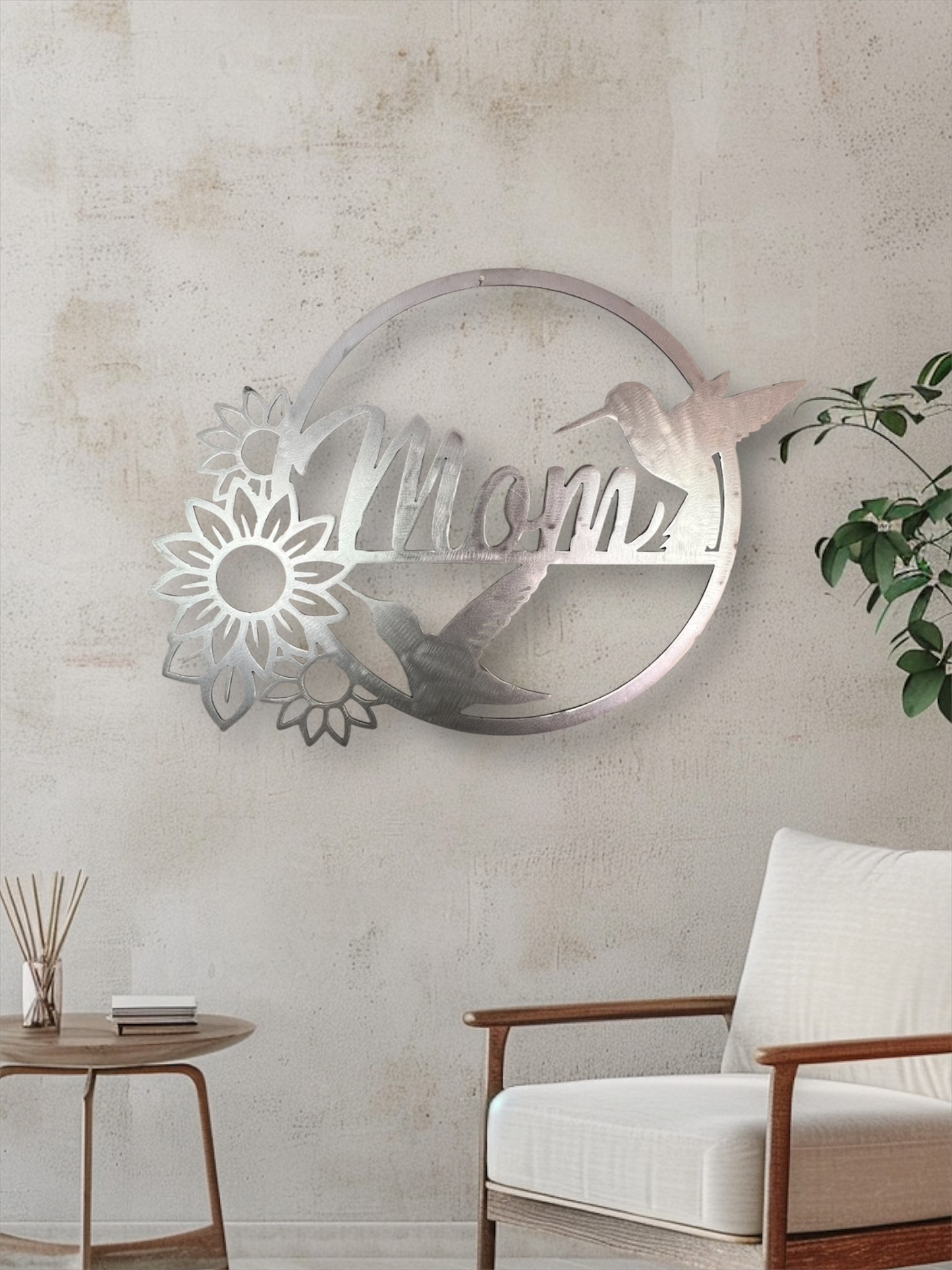 Hummingbird Mom Garden Decorative Metal Sign