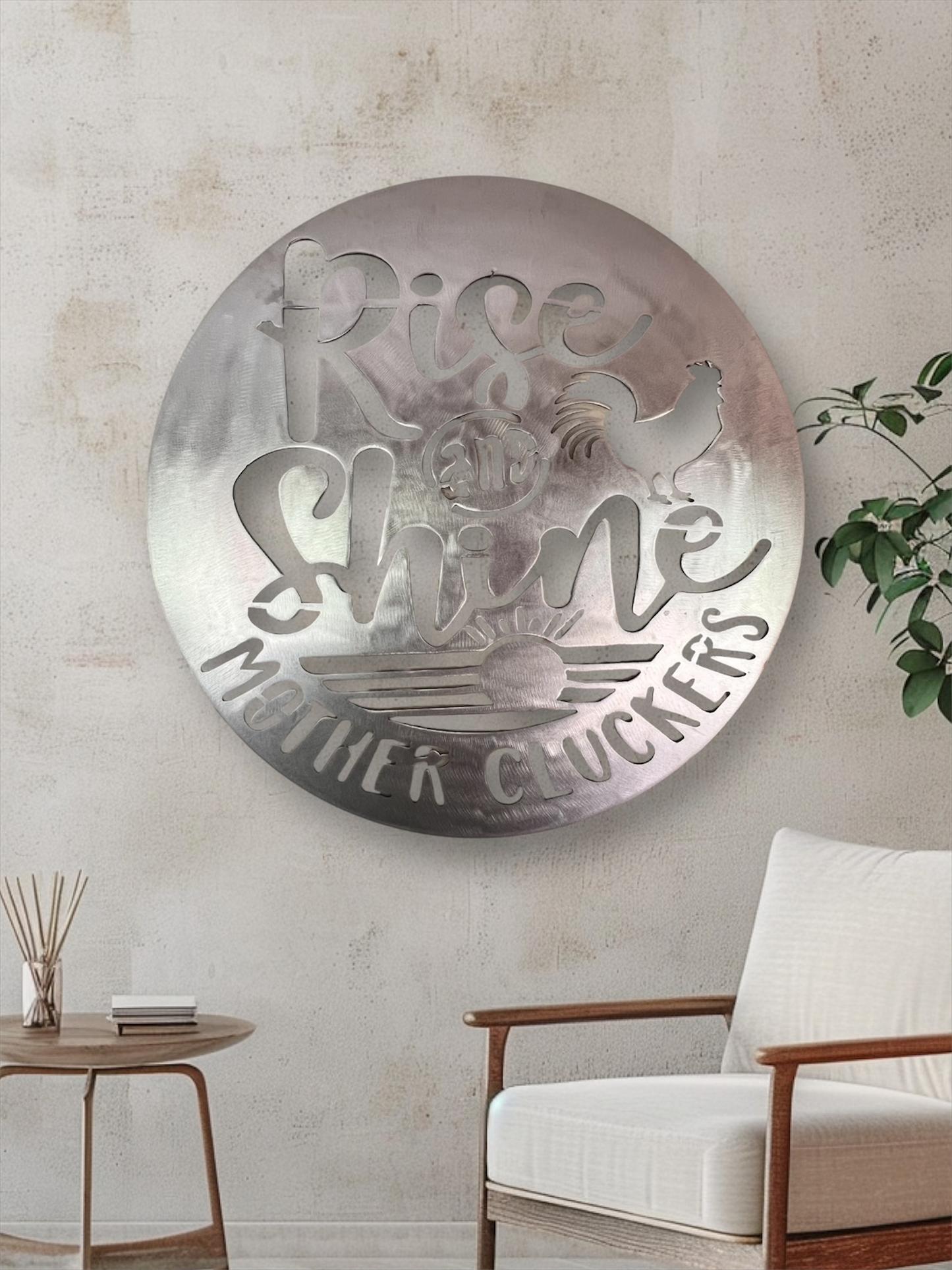 Rise and Shine Mother Cluckers Coop Sign - steel wall decor / Metal Sign